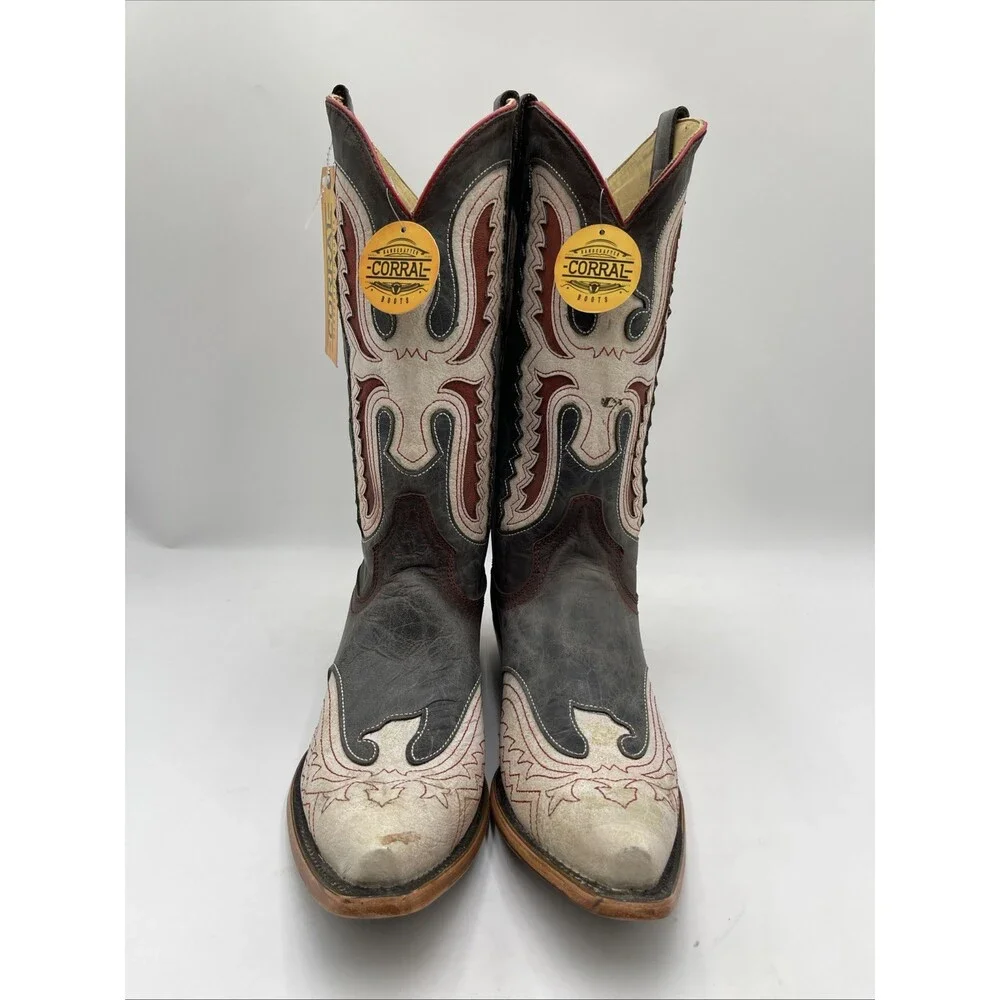 Corral Men’s Navy Blue Eagle Leather Thunderbird Cowboy Boots Size 10.5D - Picture 2 of 9